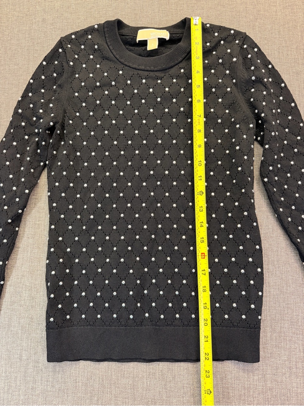 Michael Kors Black Crewneck Sweater with metal Stud Detail Small - Picture 3 of 7